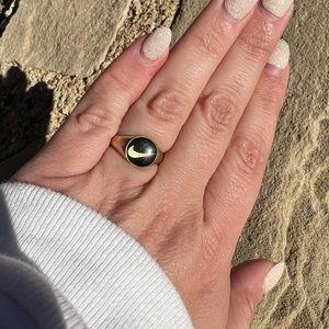 10K Yellow Gold Nike Swoosh Signet Ring Size 6.5